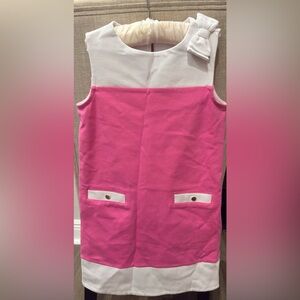 Adorable Pink and White Kids Dress with Bow